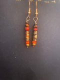 Tiger's Eye & Blown Glass Earrings